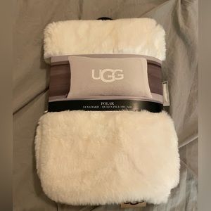 White Ugg faux fur pillow case